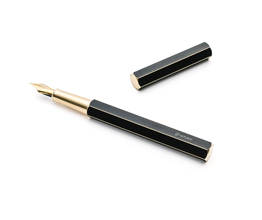 Ystudio stylo-plume en laiton - noir