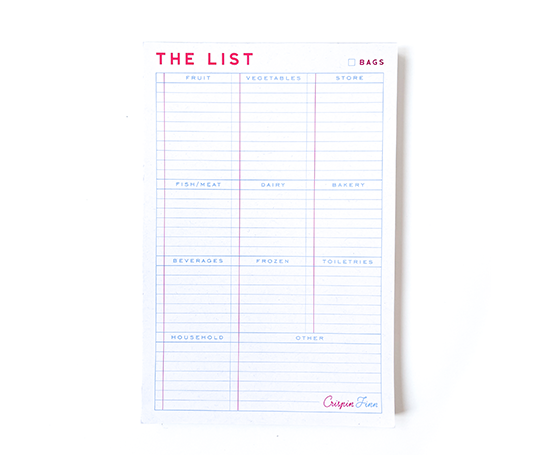 Crispin Finn Bloc-notes "The List" (refill)