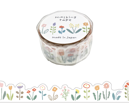 Masking tape découpé - Jardin fleuri