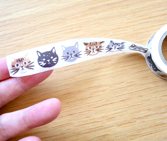 Washi tape 18 mm - Têtes de chats