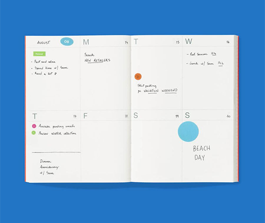 Mishmash - agenda non daté en blocs - mauve