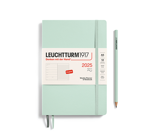 Leuchtturm agenda 2025 A5 souple semaine&notes - Mint