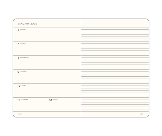 Leuchtturm agenda 2025 A5 souple semaine&notes - Mint