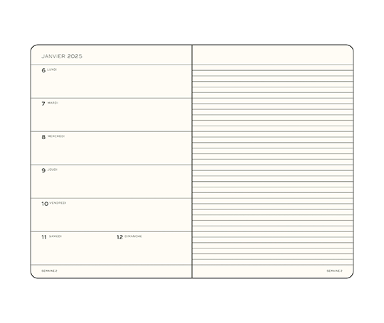 Leuchtturm agenda FR 2025 A5 souple semaine&notes - Apricot