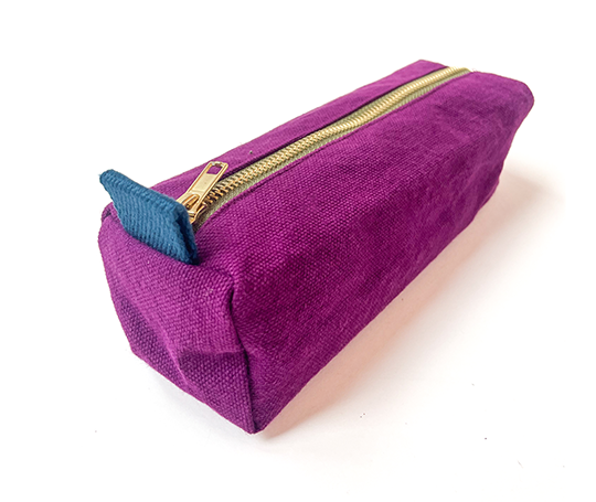 Trousse à crayons Iona en coton bio - Purple Rain