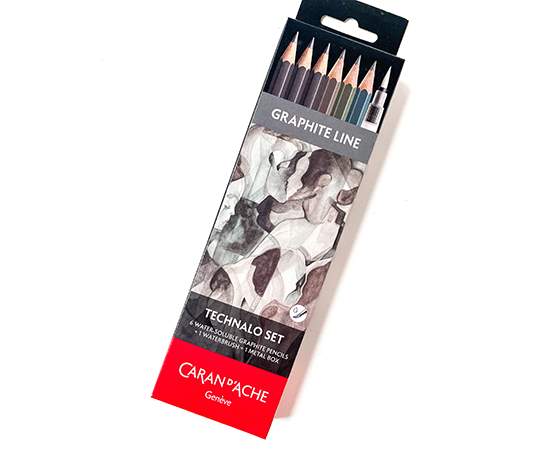 Caran d'Ache - Set Technalo 6 crayons graphite aquarellables + pinceau