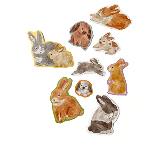 Grands autocollants - Lapin