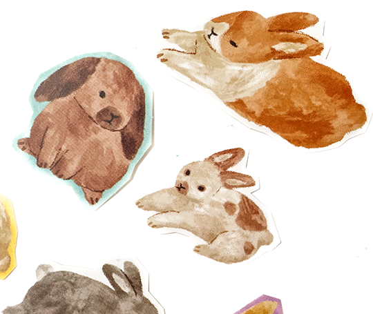 Grands autocollants - Lapin