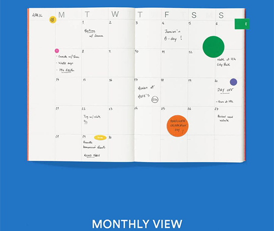 Mishmash - agenda non daté en colonnes - vert