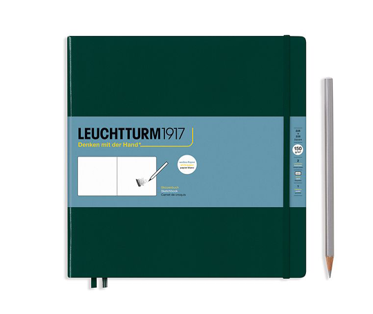 Leuchtturm carnet de croquis carré - Forest Green