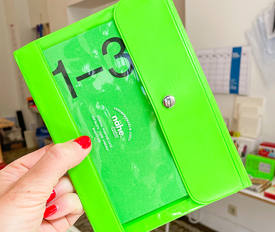 Pochette Nähe A6 - vert fluo