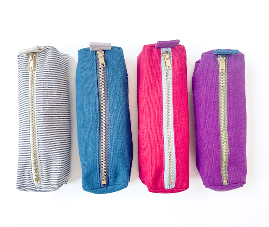 Trousse à crayons Iona en coton bio - Orage