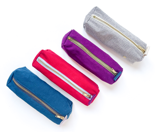 Trousse à crayons Iona en coton bio - Orage