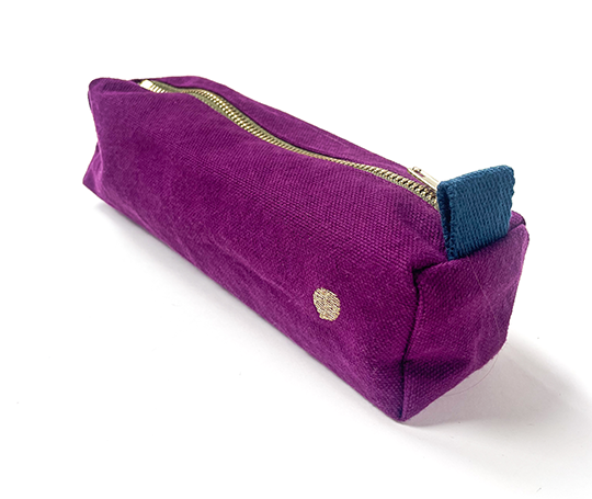 Trousse à crayons Iona en coton bio - Purple Rain