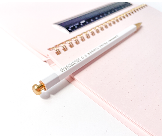 Midori - carnet à spirales à papier rose Dot Grid
