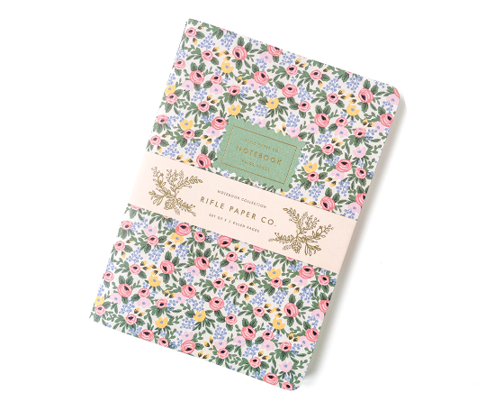 Rifle Paper co - Set de 3 carnets à couverture souple Rosa