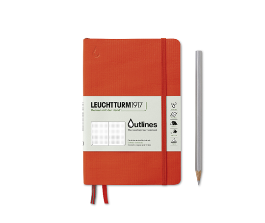 Leuchtturm Outlines carnet souple anti-intempéries - Signal Orange