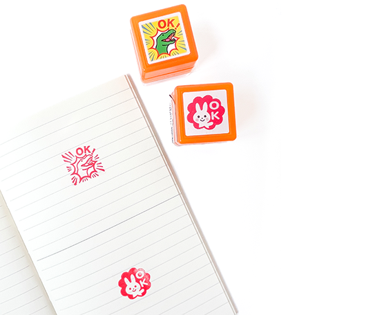 Grand cachet pré-encré - Lapin OK