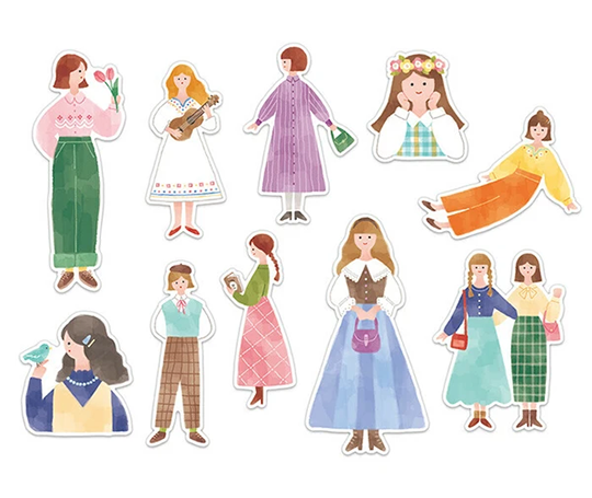 Grands autocollants - Amie Retro girl