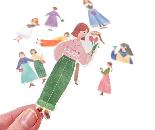 Grands autocollants - Amie Retro girl