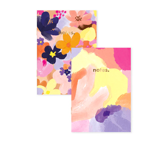 Duo de petits carnets à pages blanches - Flower Garden