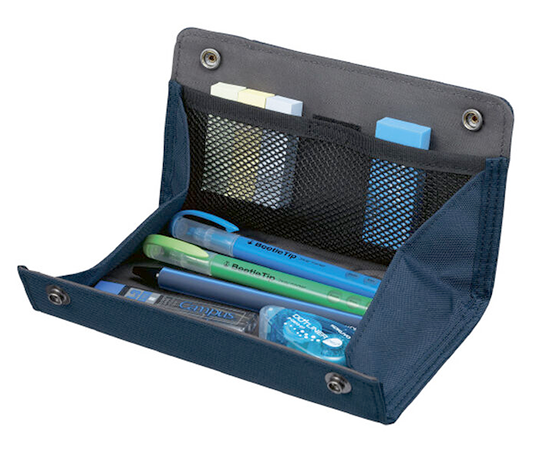 Trousse bleue rectangulaire plate à pressions