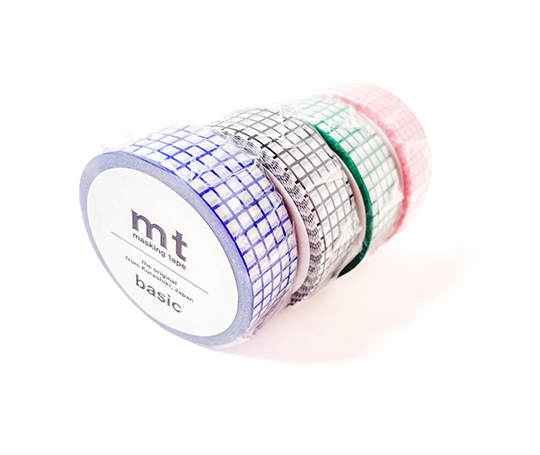 MT basic - washi tape Hougan black (quadrillage)