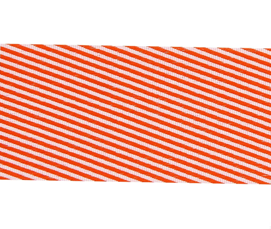 Ruban à rayures diagonales rouge/blanc - 5 cm