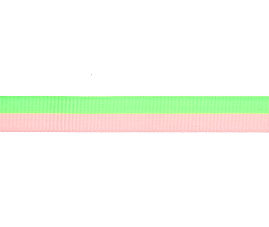 Ruban à rayures rose/vert fluo - 20 mm