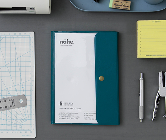 Hightide Agenda 2026 colonnes - Nähe B6 à pression - Bleu (type T)