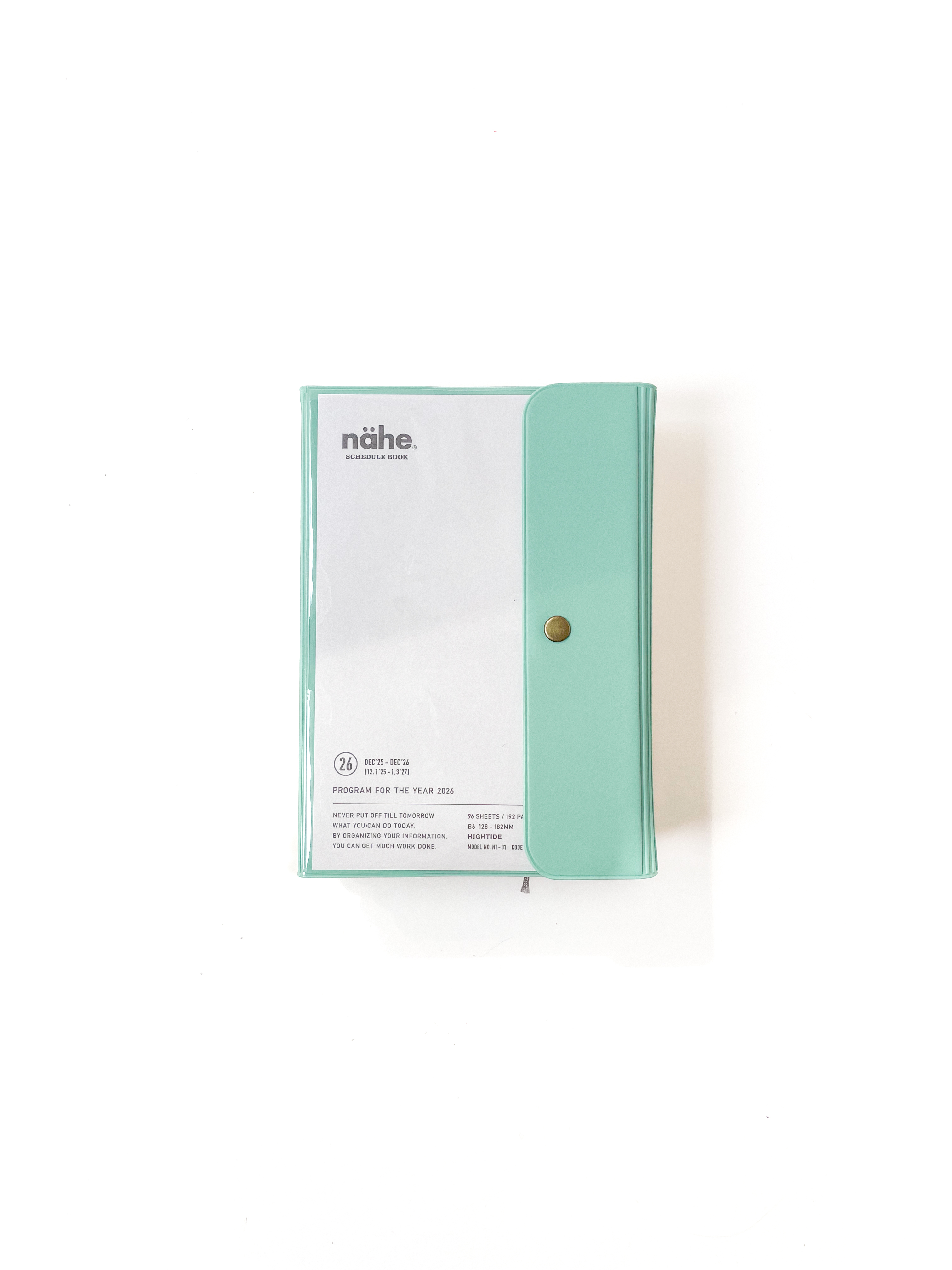 Hightide Agenda 2026 colonnes - Nähe B6 à pression - Menthe (type T)