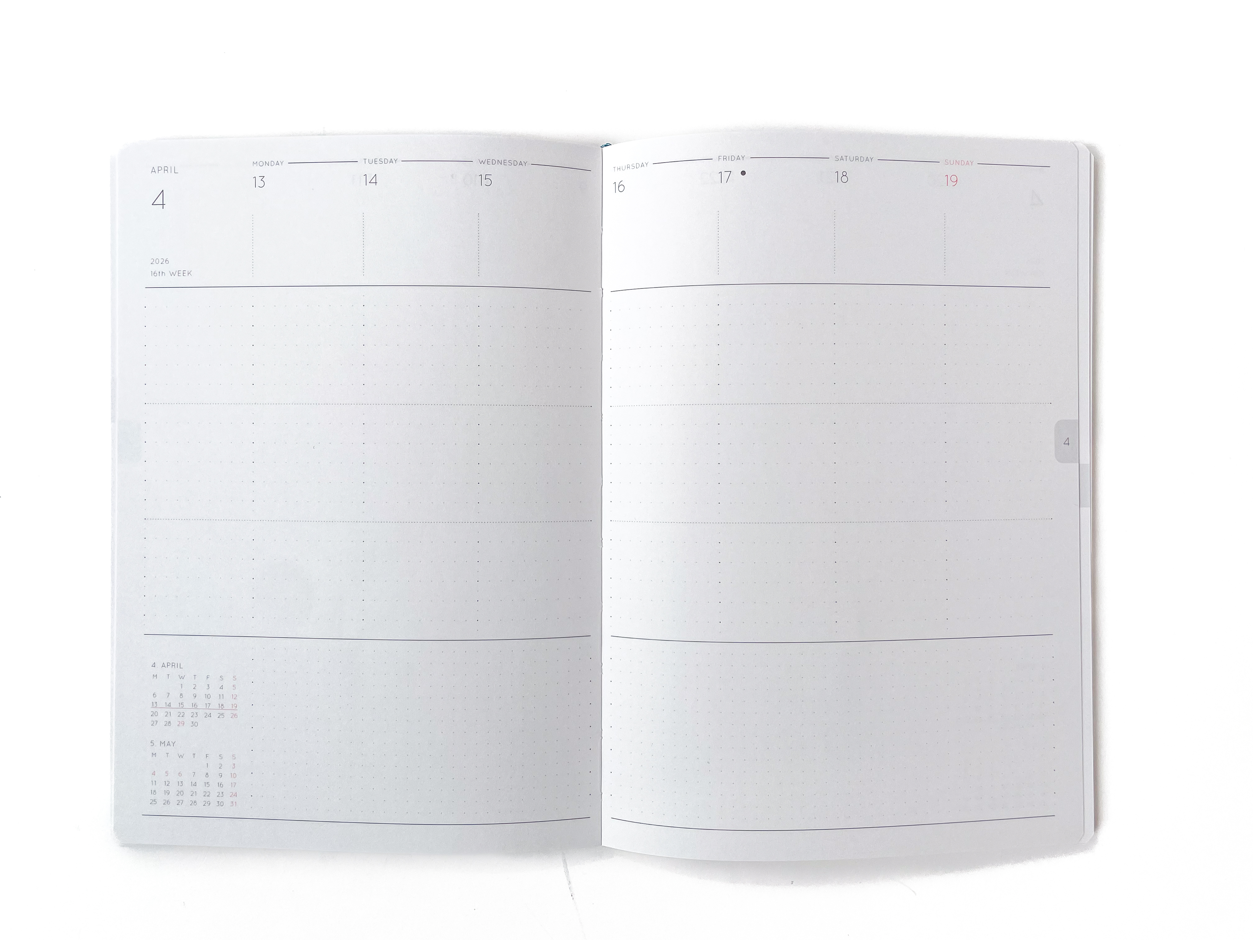 Hightide Agenda 2026 colonnes - Nähe B6 à pression - Menthe (type T)