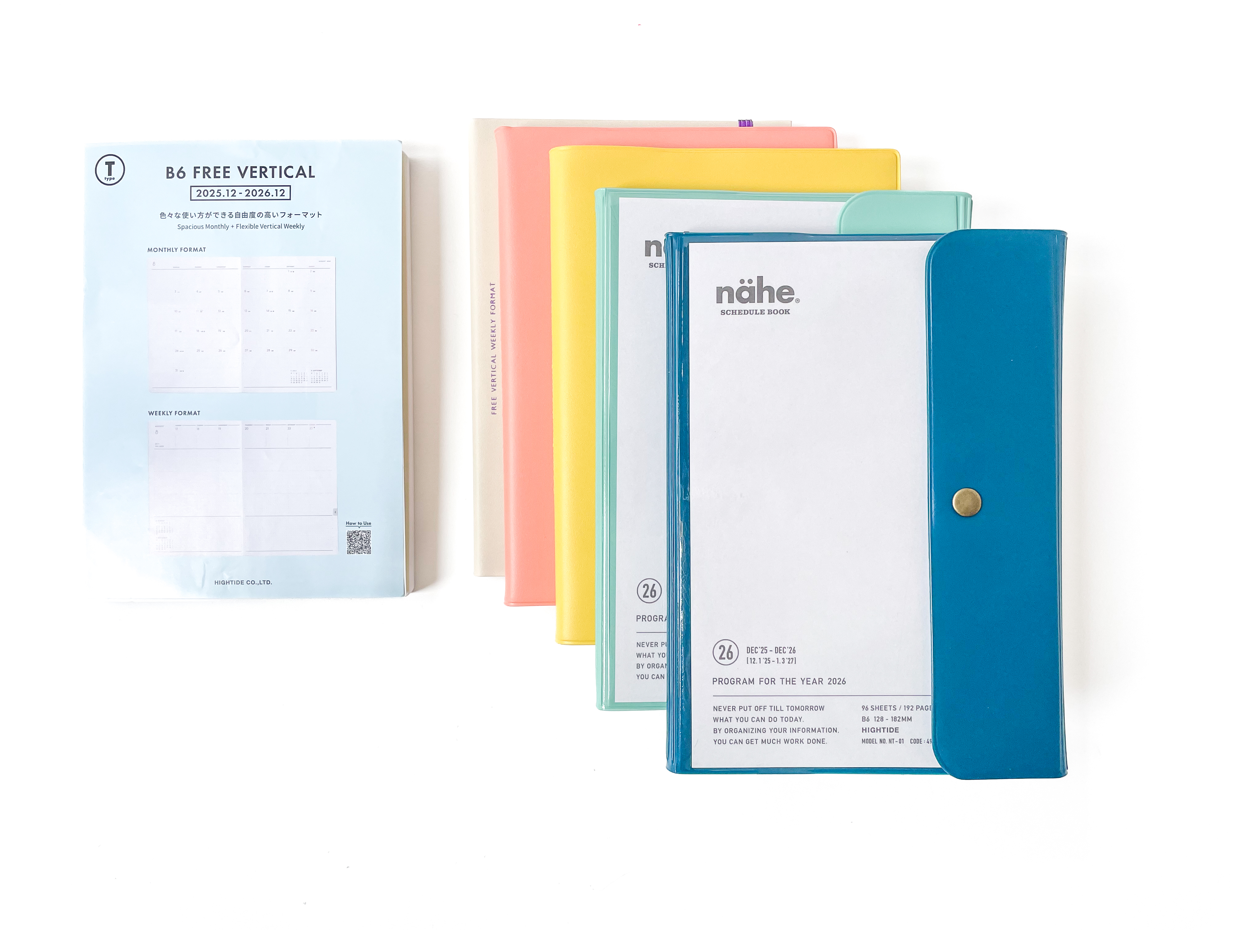 Hightide Agenda 2026 colonnes - Nähe B6 à pression - Menthe (type T)