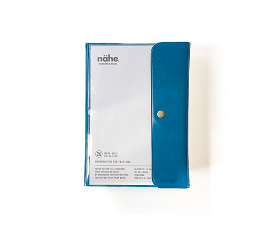 Hightide Agenda 2026 colonnes - Nähe B6 à pression - Bleu (type T)