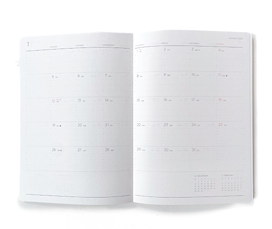 Hightide Agenda 2026 colonnes - Nähe B6 à pression - Bleu (type T)