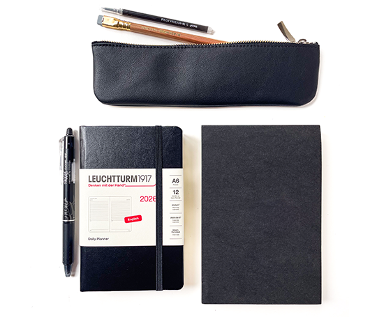 Plumier plat en cuir