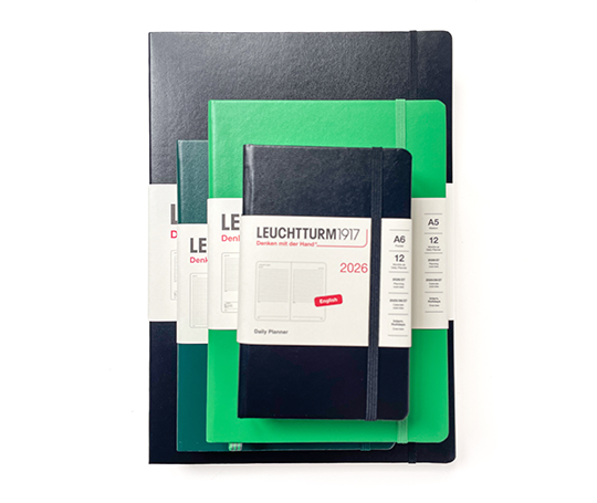 Leuchtturm - agenda 2026 A6 - rigide 1 jour/page - Black