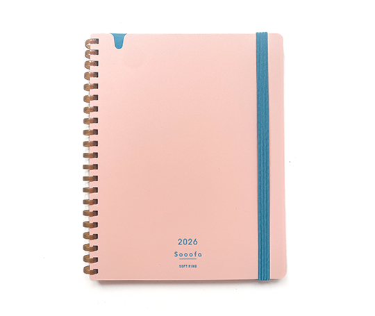 Sooofa - Agenda mensuel 2026 soft ring - Rose