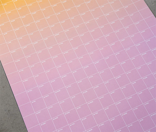 Calendrier affiche 2026 - dégradé jaune rose
