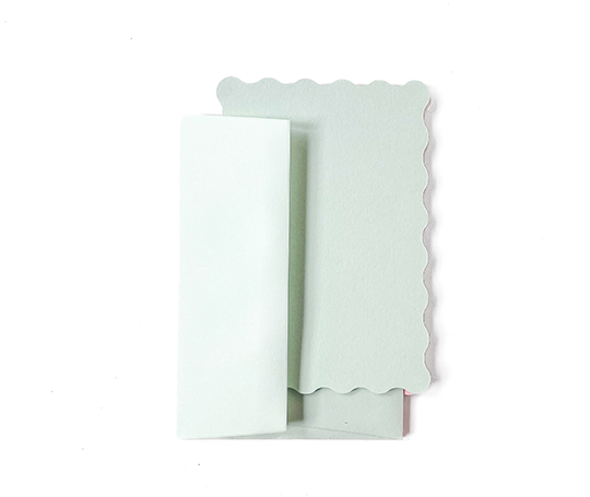 Carton A6 festonné - Powder Green