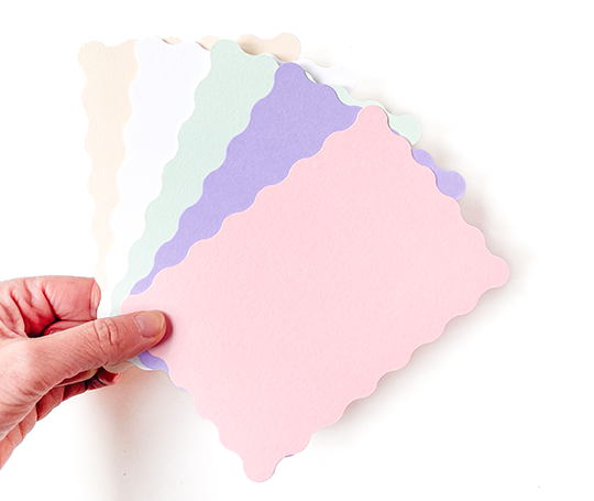 Carton A6 festonné - Candy Pink