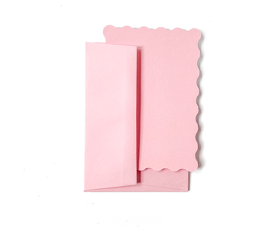 Carton A6 festonné - Candy Pink