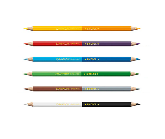 Caran d'Ache - Pochette de 6 crayons Swisscolor Aquarelle bicolores