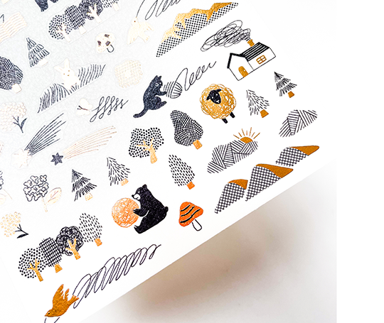 Midori - autocollants Yuru Log camouflage - Forest