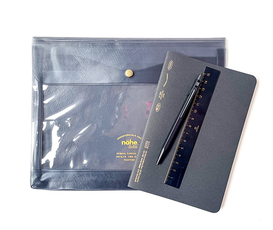 Pochette Nähe A5 - gris transparent