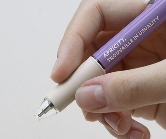 Stylo-bille à 3 couleurs (noir, violet, lime)