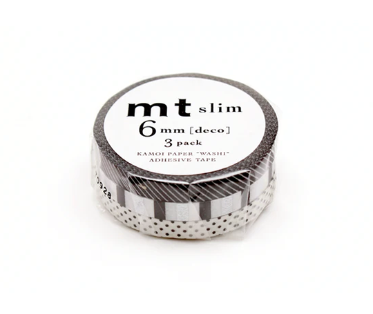 MT slim - washi tape 6 mm Deco noir&blanc