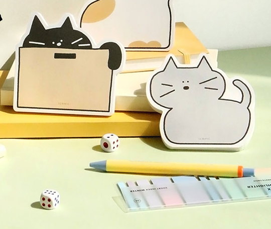 Bloc-notes Chat gris