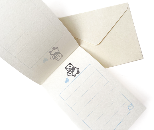 Mini set de papier à lettres - Panda & Oiseau