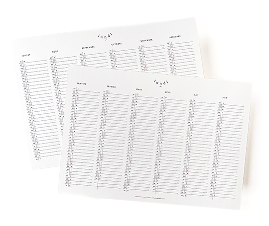 Calendrier annuel 2026 A4 - by Lundi